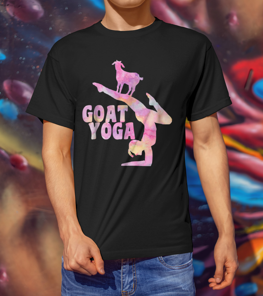GOAT YOGA Yoga Pose With Cute Goat Watercolor T-Shirt