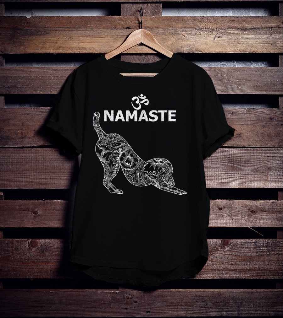 Namaste Om Dog Yoga Funny Namaste Om T-Shirt