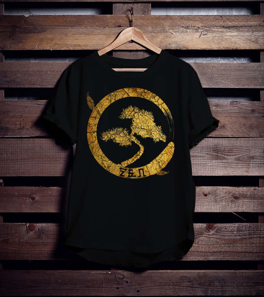 Zen Buddha Bonsai Peaceful Meditation Yoga Circle T-Shirt