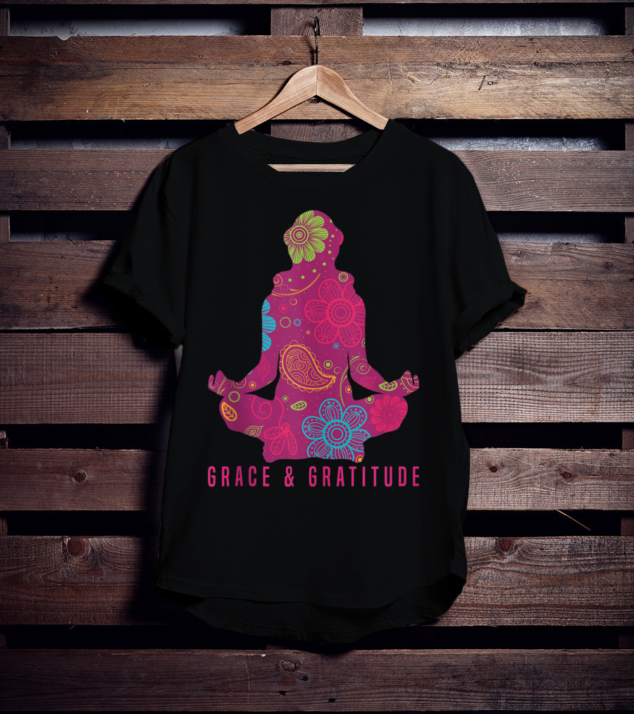 Grace And Gratitude Colorful Meditation T-Shirt