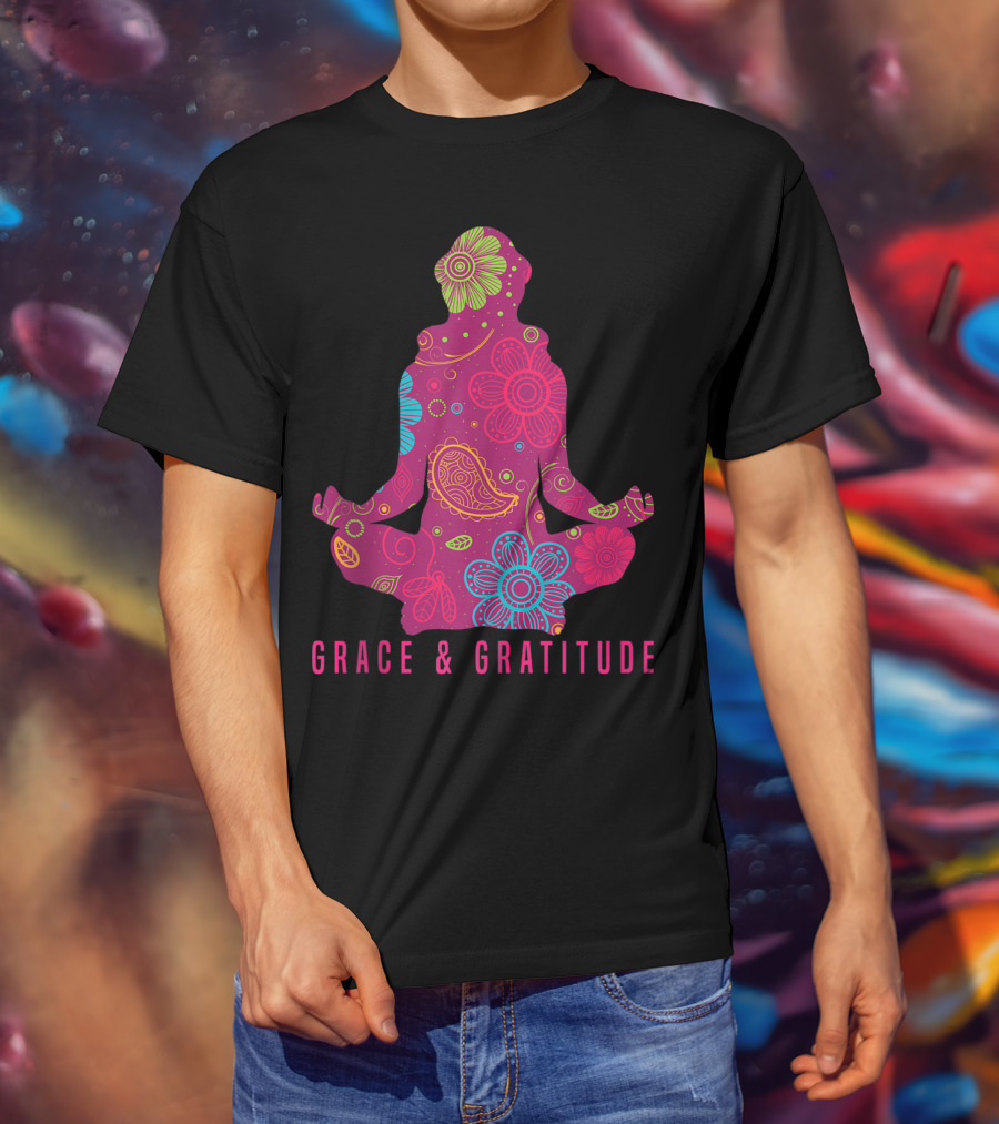 Grace And Gratitude Colorful Meditation T-Shirt