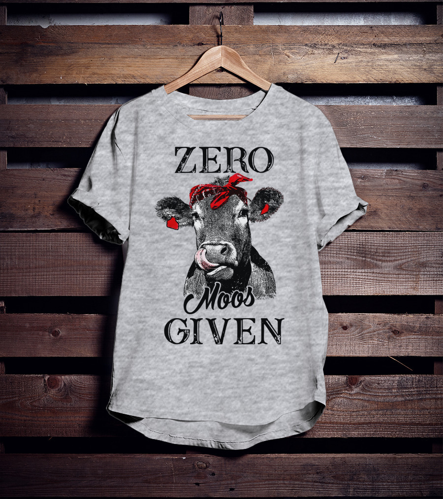 Zero Moos Given Cow Bandana Red Ear Tag T-Shirt