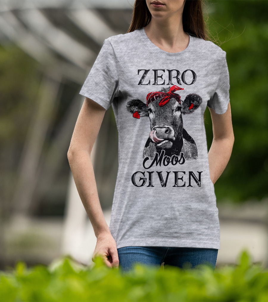 Zero Moos Given Cow Bandana Red Ear Tag T-Shirt
