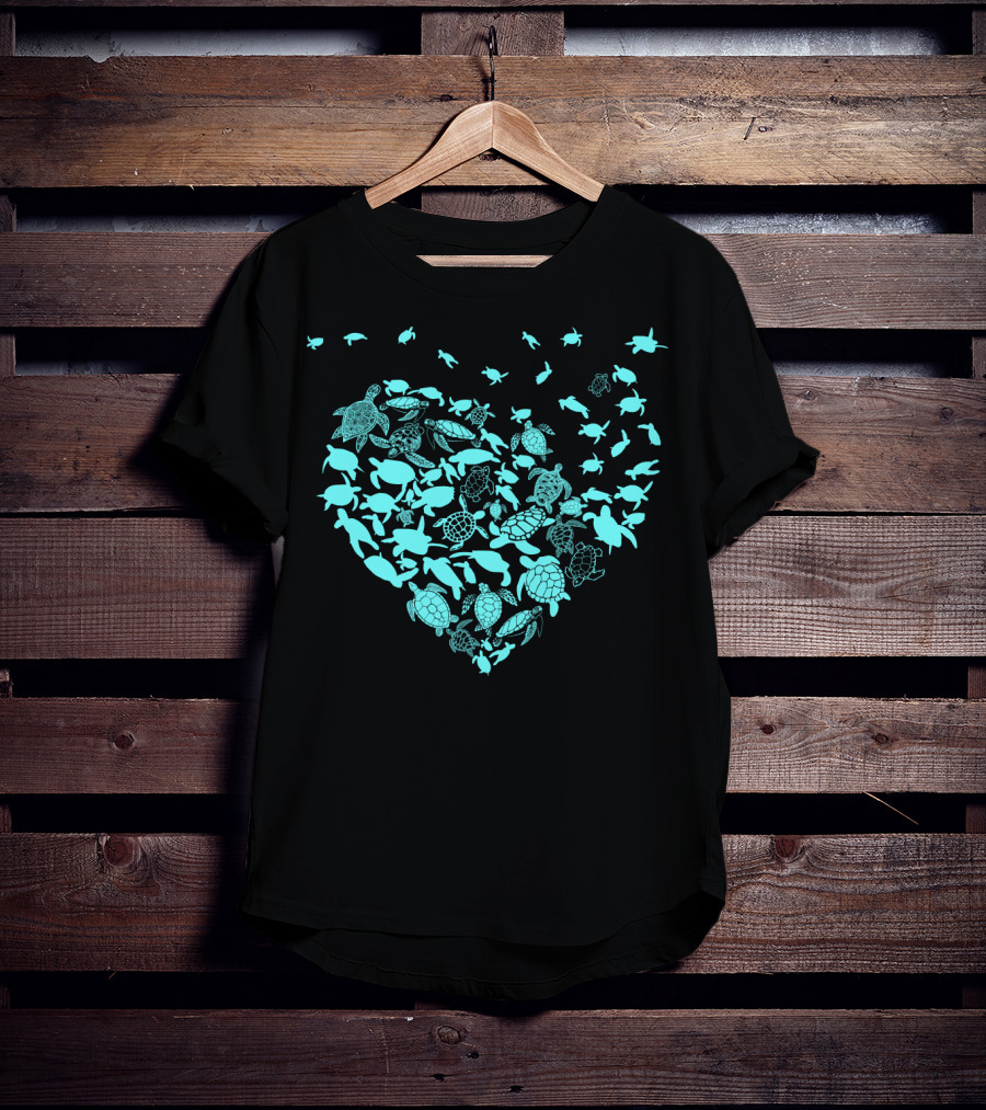 Turtles Heart Shape Ocean Love T-Shirt