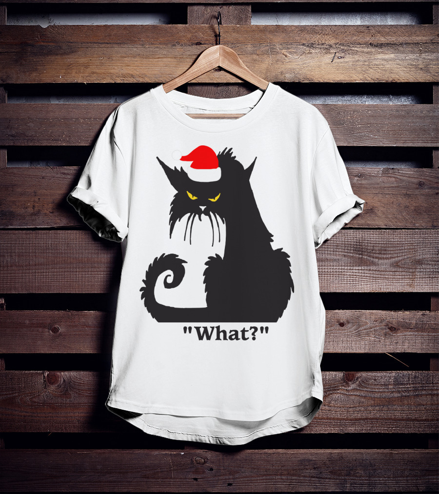 What Cat With Santa Hat T-Shirt