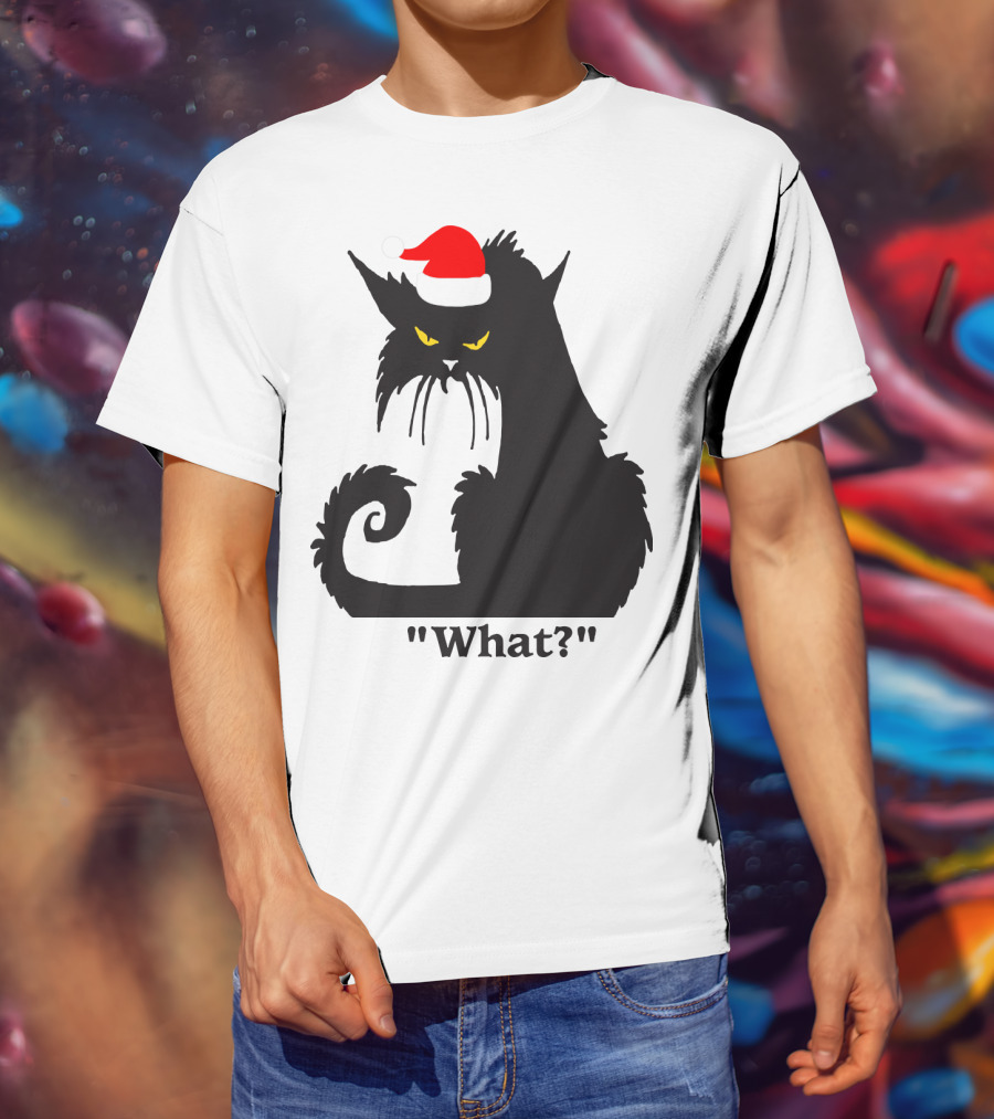 What Cat With Santa Hat T-Shirt