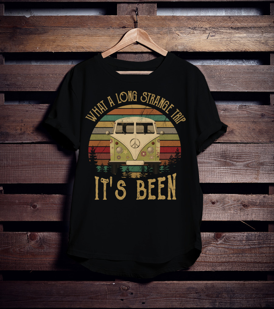 What A Long Strange Trip It's Been Peace Van Retro Sunset T-Shirt