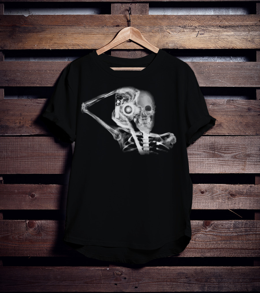 Photography X Ray Skeleton Holding Camera T-Shirt