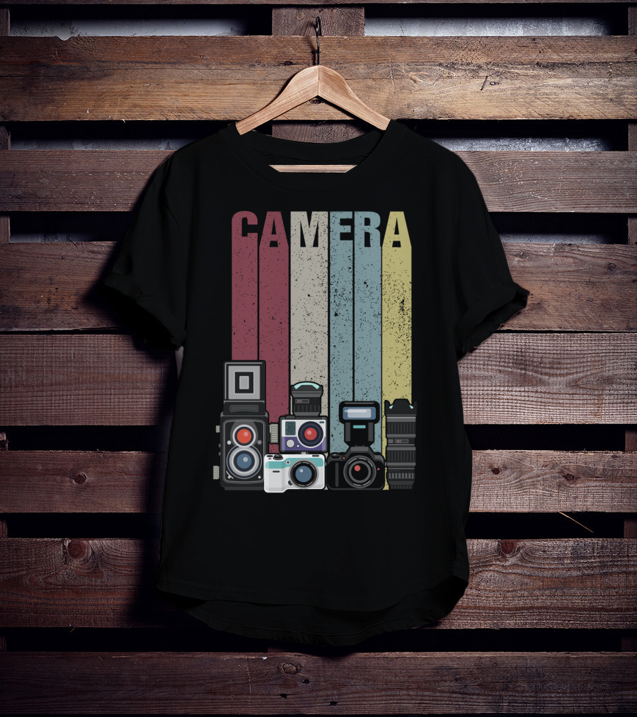 Camera Vintage Photography Equipment Retro Style Valentine's Day Gift T-Shirt