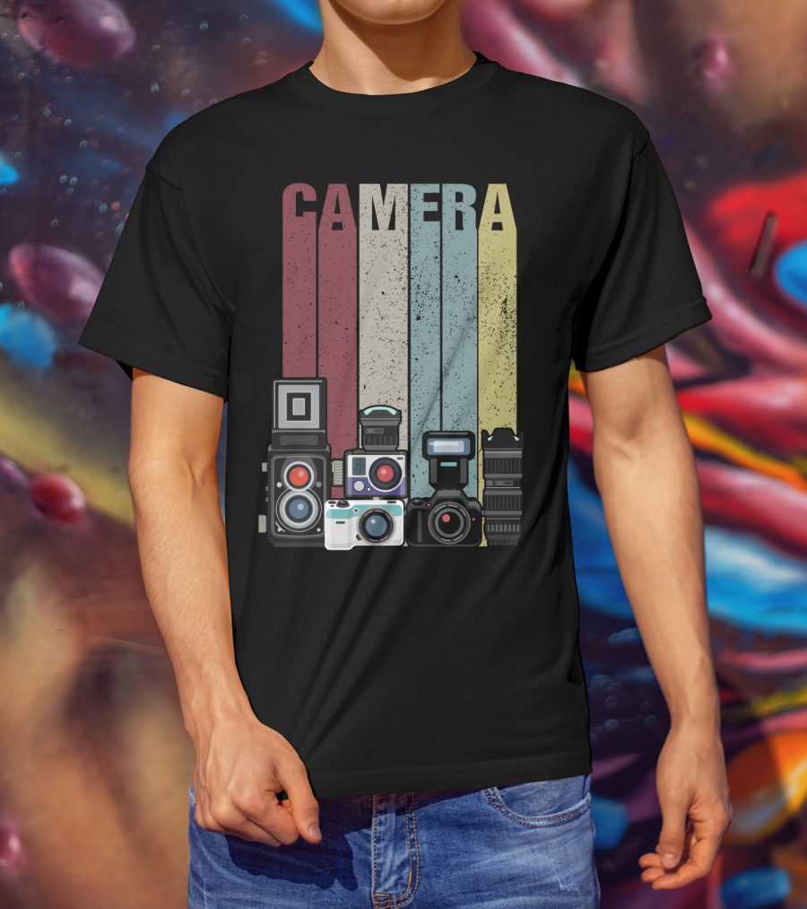 Camera Vintage Photography Equipment Retro Style Valentine's Day Gift T-Shirt