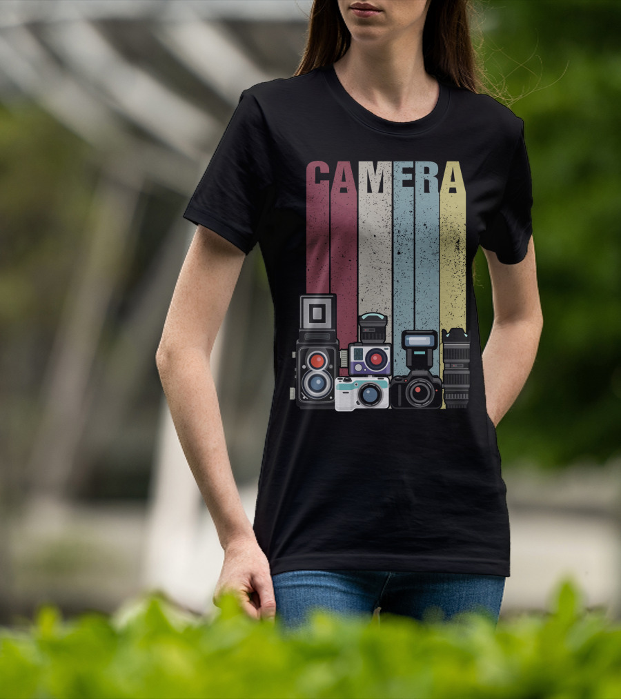 Camera Vintage Photography Equipment Retro Style Valentine's Day Gift T-Shirt
