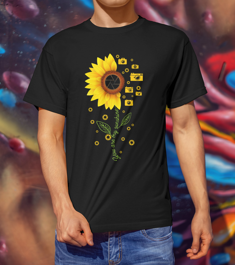 You Are My Sunshine Sunflower Camera Icons T-Shirt