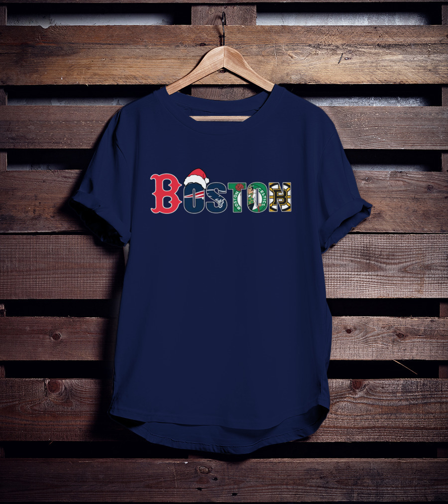 Boston Red Sox Patriots Celtics Bruins Christmas T-Shirt