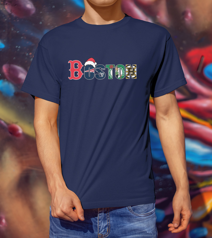 Boston Red Sox Patriots Celtics Bruins Christmas T-Shirt