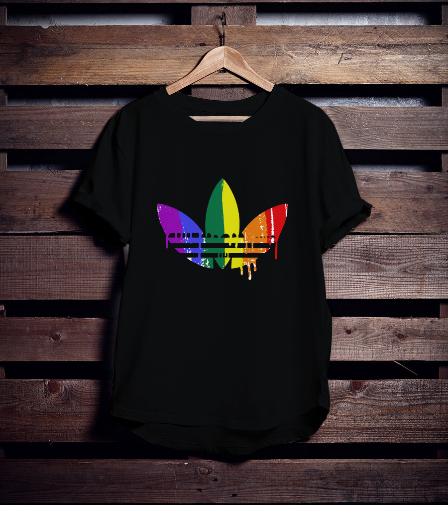 Rainbow Trefoil Dripping Paint New Fashion T-Shirt