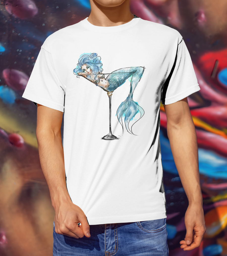 Mermaid Relaxing IN Cocktail Glass T-Shirt