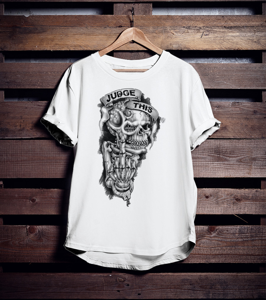 Skull Judge This Skeleton Middle Finger T-Shirt