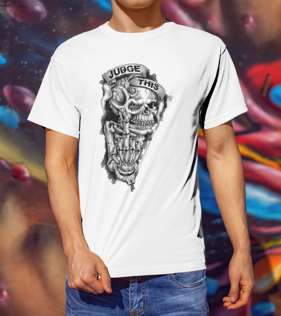 Skull Judge This Skeleton Middle Finger T-Shirt