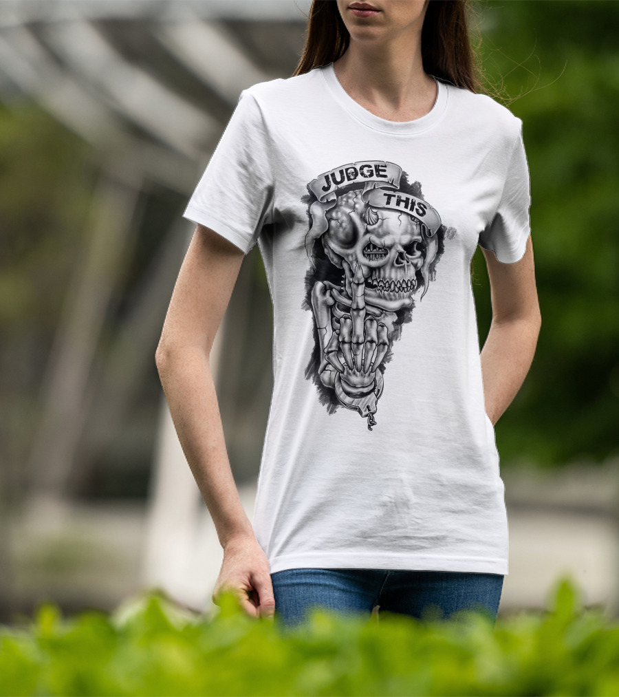 Skull Judge This Skeleton Middle Finger T-Shirt