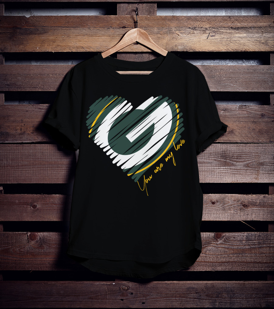 Green Bay Packers Heart You Are My Love T-Shirt