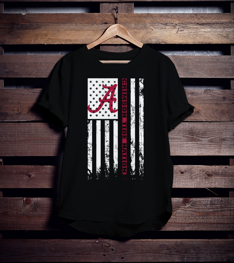 Alabama Crimson Tide Flag Crimson Tide Nation T-Shirt