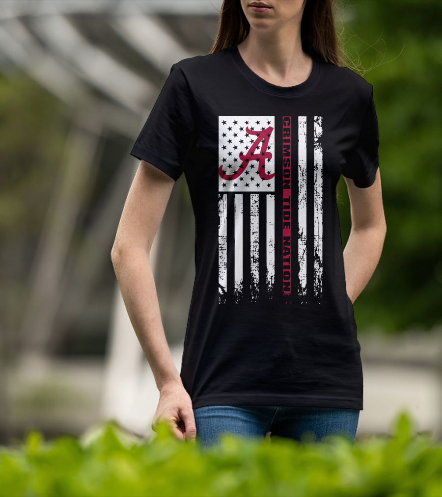 Alabama Crimson Tide Flag Crimson Tide Nation T-Shirt