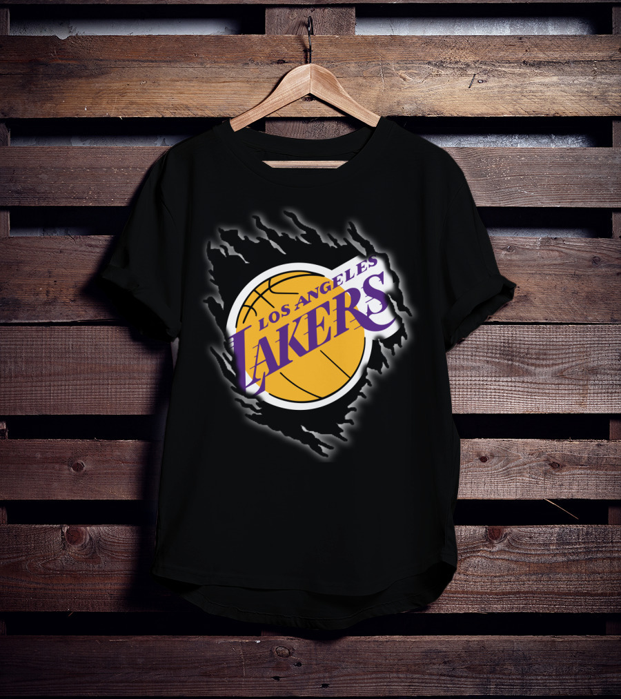 Los Angeles Lakers Basketball Emblem With Distressed T-Shirt