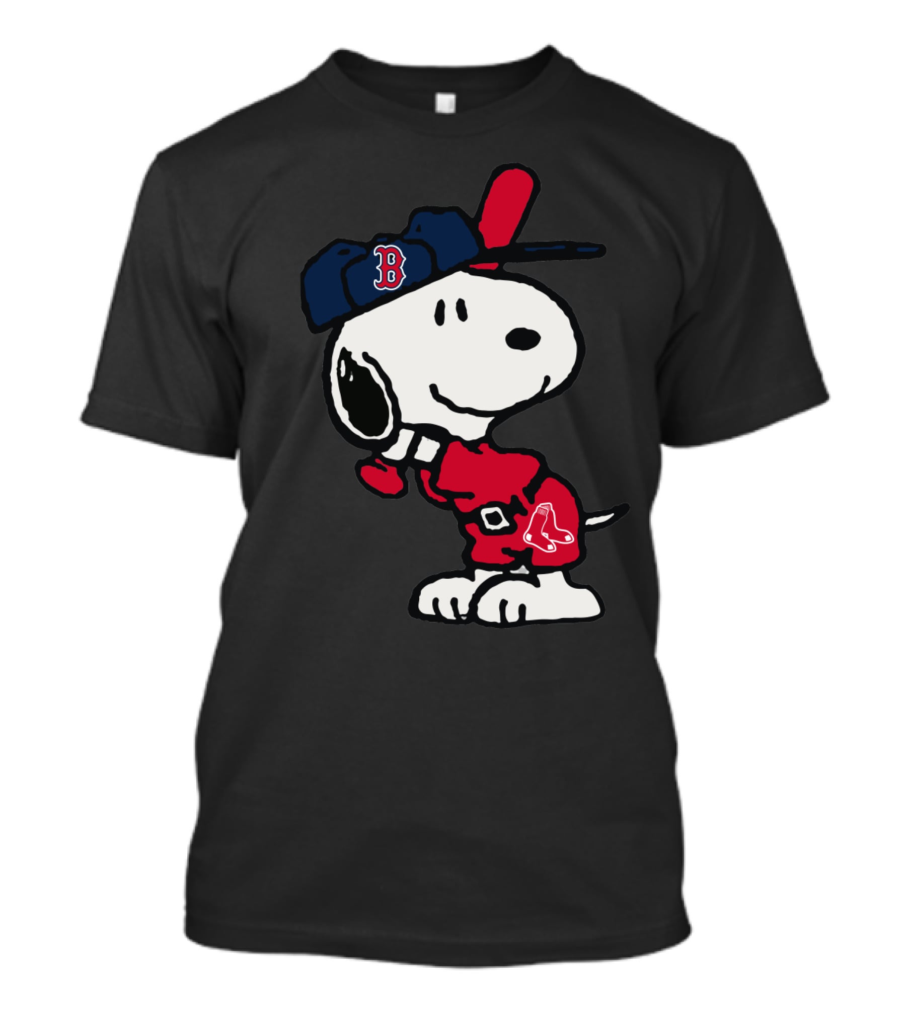 Snoopy Boston Red Sox Cap Peanuts Baseball Fan T-Shirt