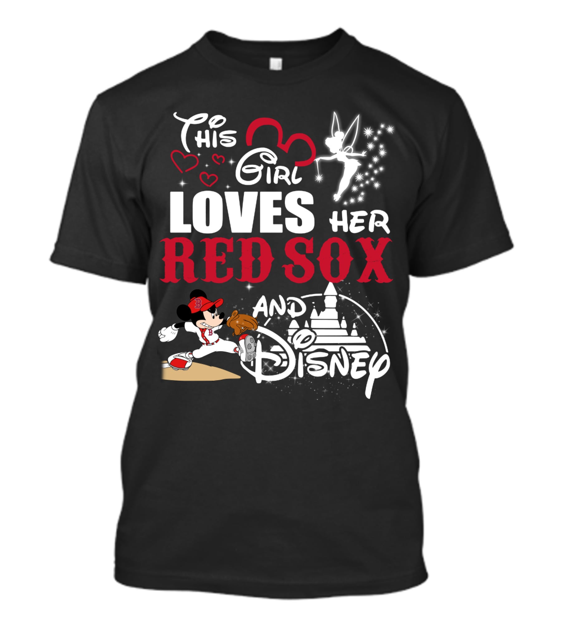 This Girl Loves Her Red Sox And Disney T-Shirt