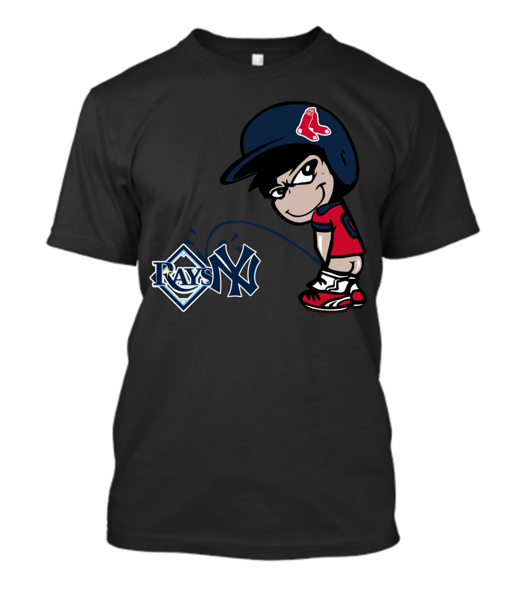 Boston Red Sox Rivalry Parody Yankees Rays Iconic Logos T-Shirt