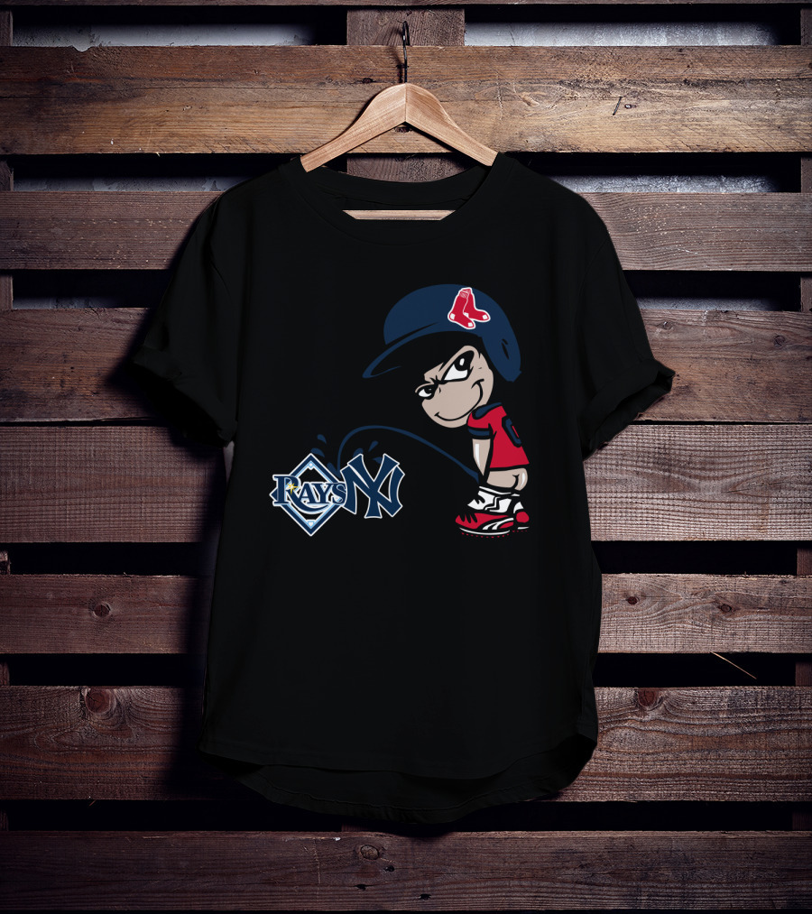 Boston Red Sox Rivalry Parody Yankees Rays Iconic Logos T-Shirt