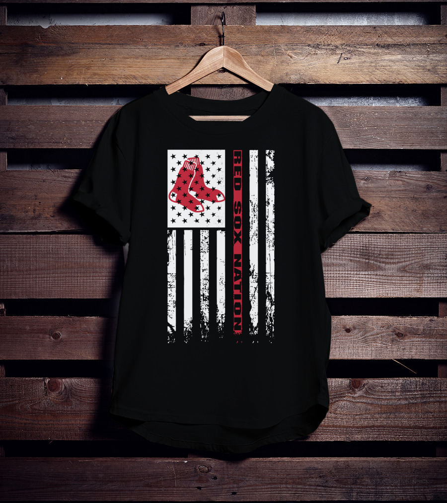 Red Sox Nation Boston Red Sox Stars And Stripes Flag T-Shirt