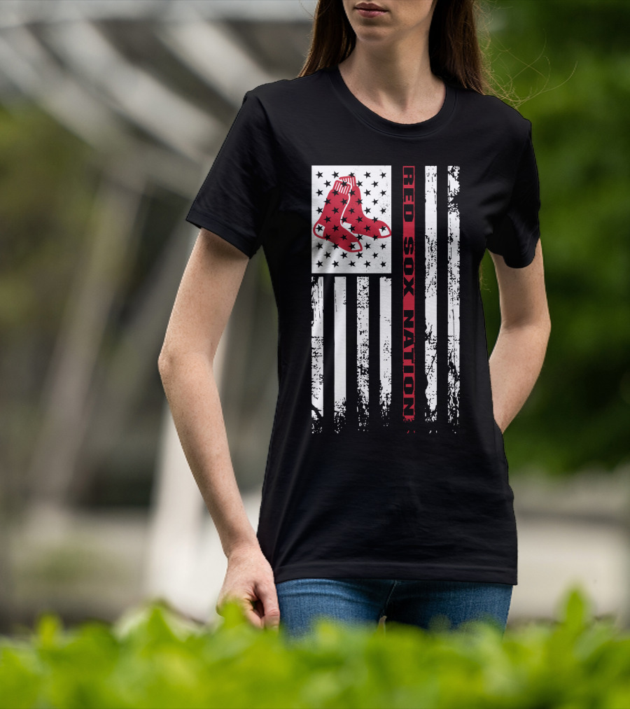 Red Sox Nation Boston Red Sox Stars And Stripes Flag T-Shirt