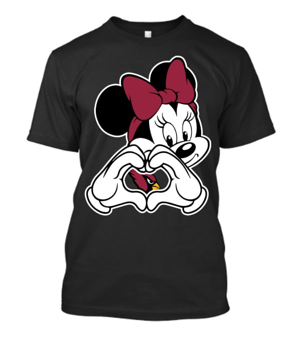 Minnie Heart Arizona Cardinals T-Shirt