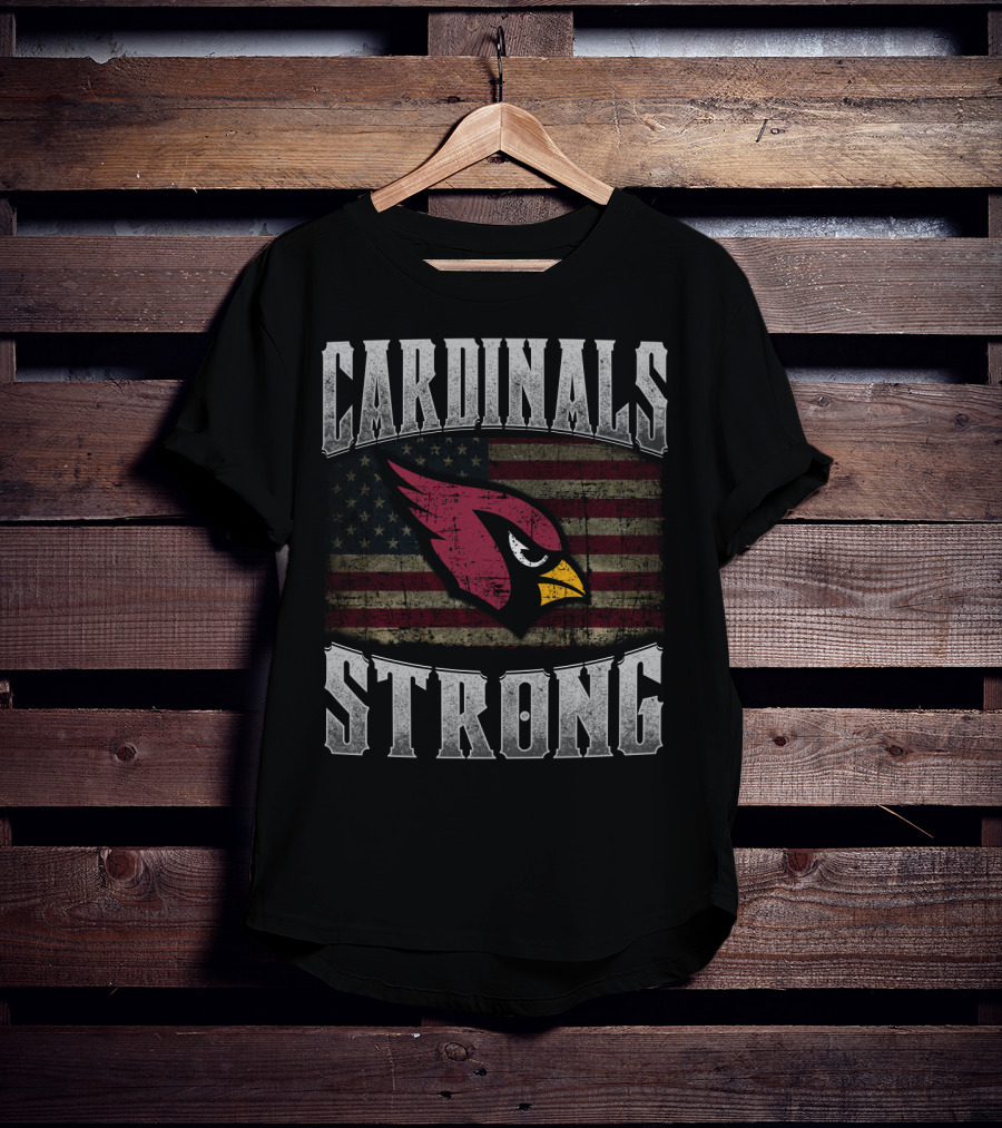 Cardinals Strong American Flag Fan Spirit T-Shirt