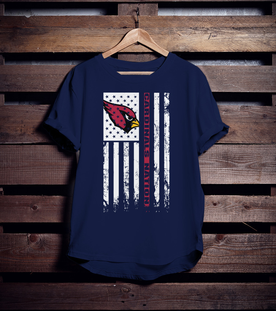 Cardinals Nation Flag Stars Stripes T-Shirt