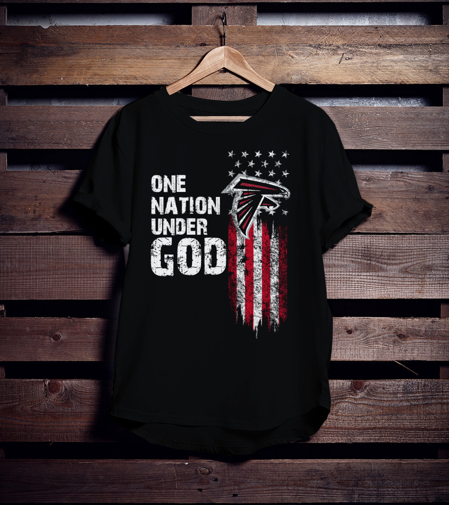 One Nation Under God Atlanta Falcons Flag And Stars T-Shirt