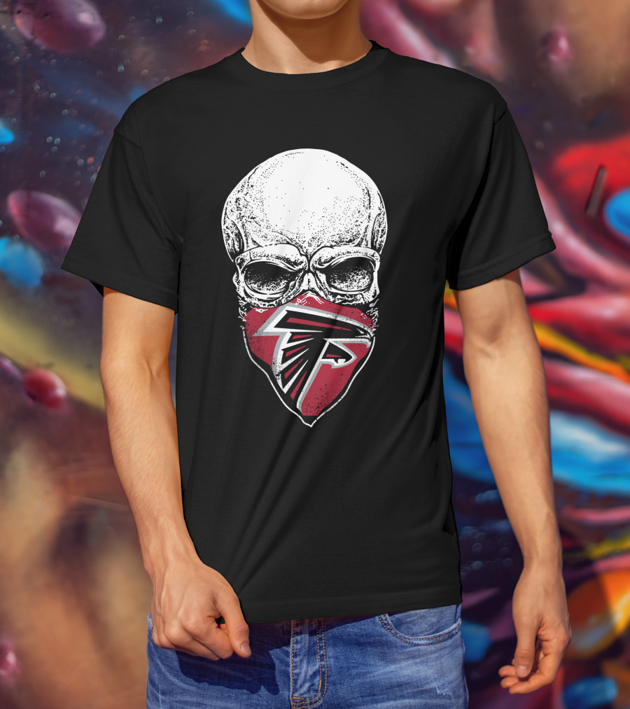 Atlanta Falcons Skull Bandana T-Shirt