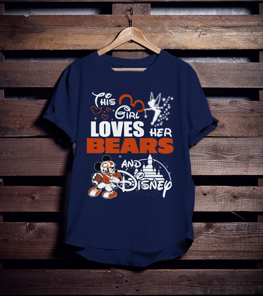 This Girl Loves Her Chicago Bears And Disney T-Shirt