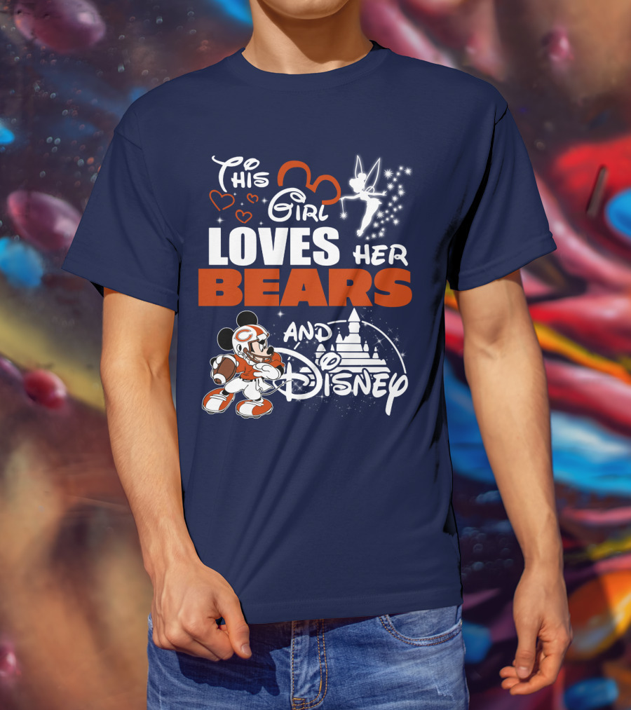 This Girl Loves Her Chicago Bears And Disney T-Shirt
