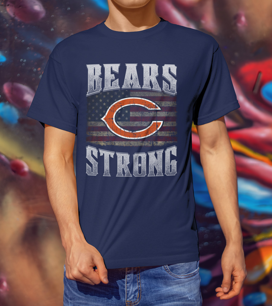 Bears Strong Chicago American Flag T-Shirt