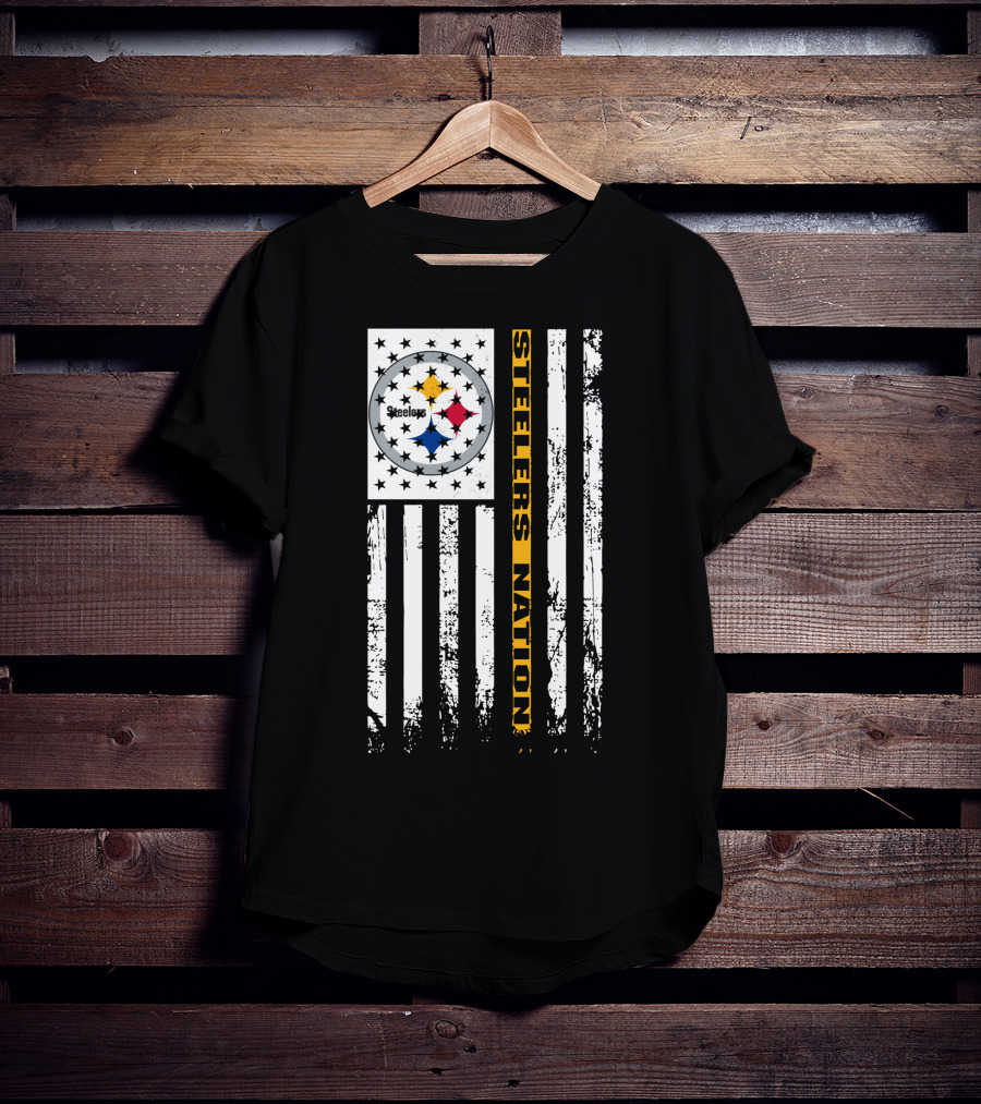 Steelers Nation Pittsburgh Steelers Logo Flag T-Shirt