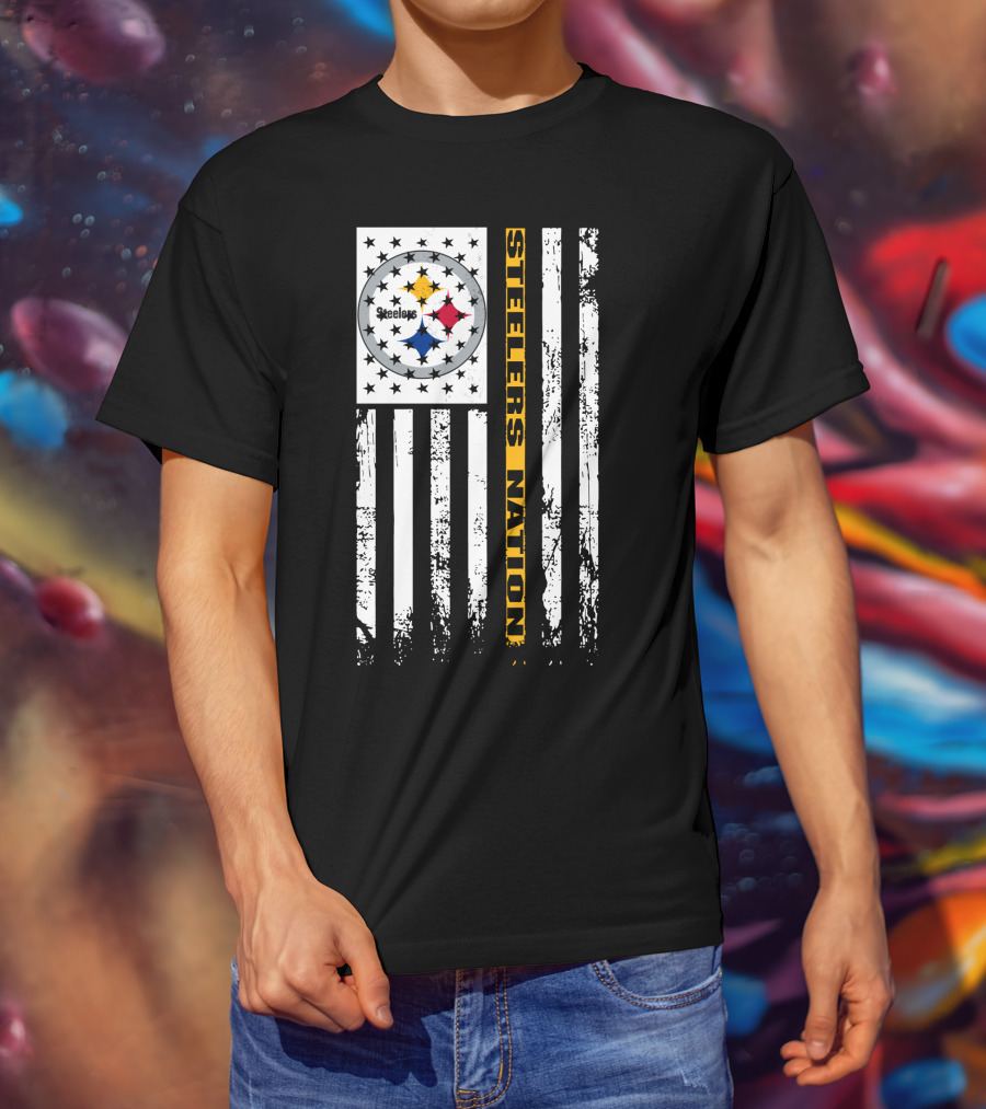 Steelers Nation Pittsburgh Steelers Logo Flag T-Shirt