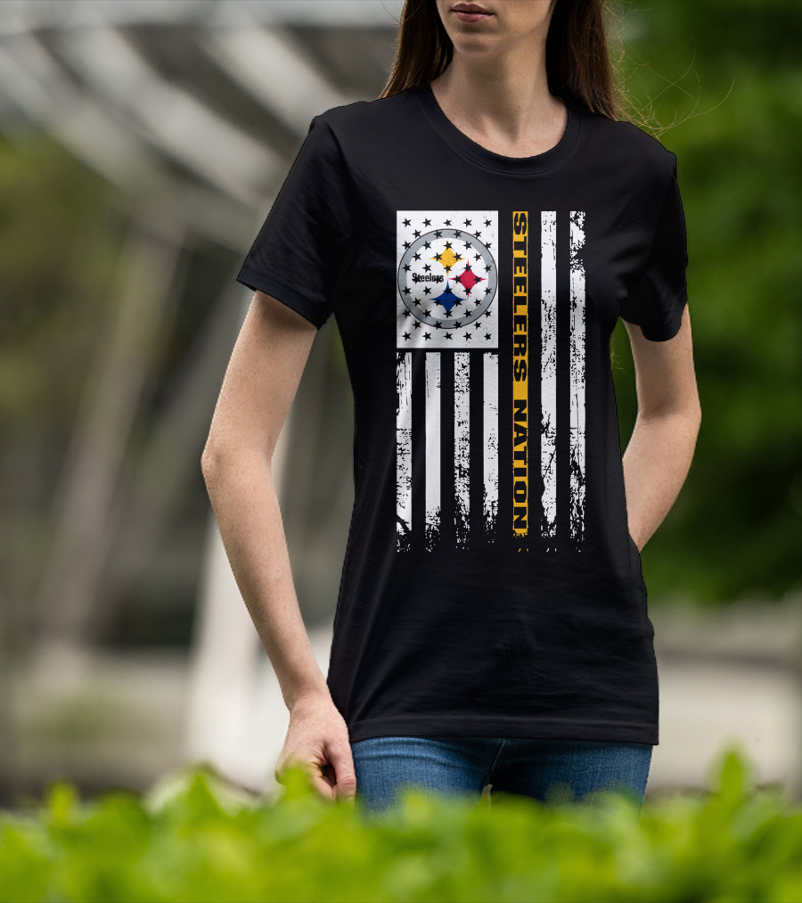 Steelers Nation Pittsburgh Steelers Logo Flag T-Shirt