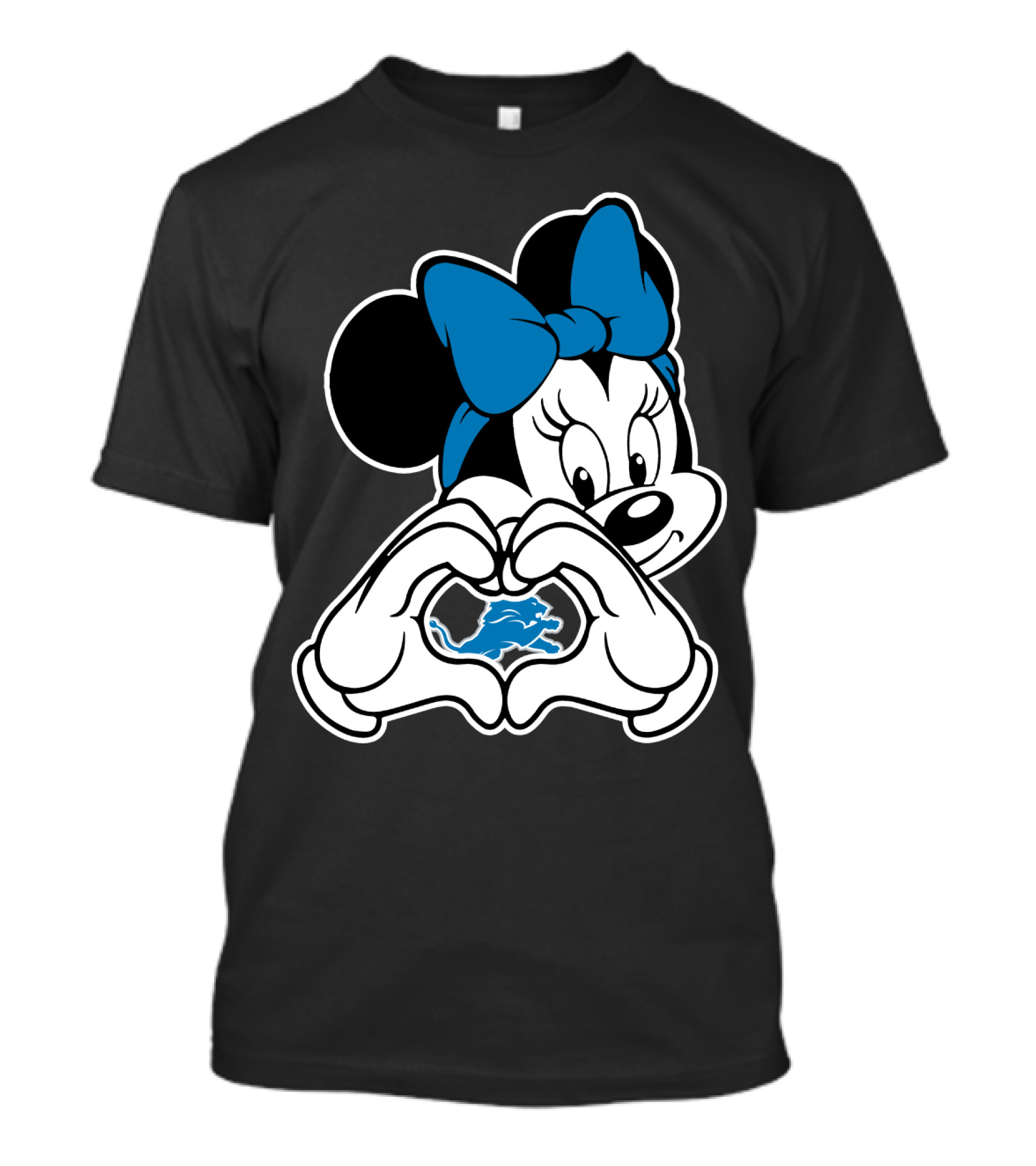 Detroit Lions Minnie Mouse Heart Hands T-Shirt