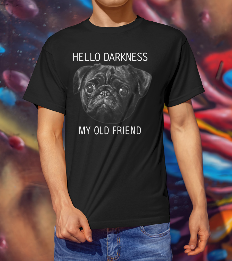 Hello Darkness My Old Friend Christmas Pug T-Shirt