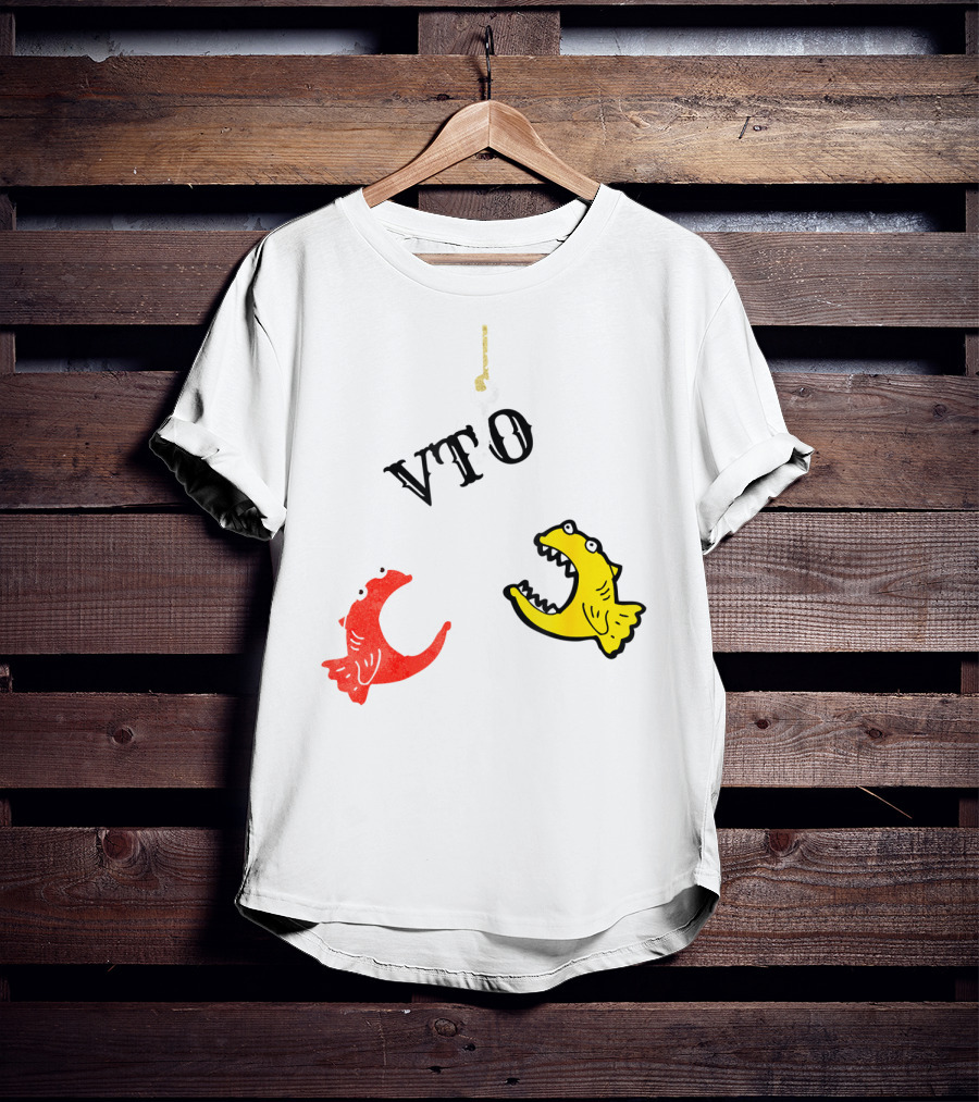 VTO Fishing Hook With Red And Yellow Fish T-Shirt