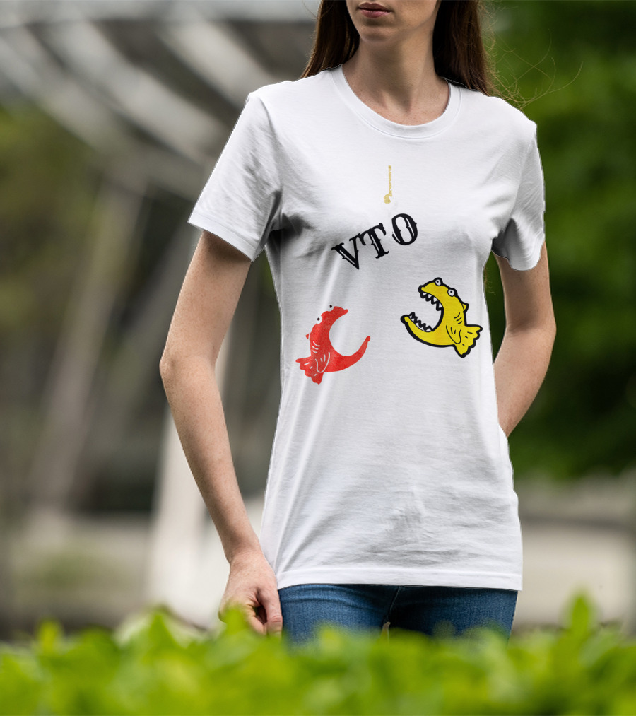 VTO Fishing Hook With Red And Yellow Fish T-Shirt
