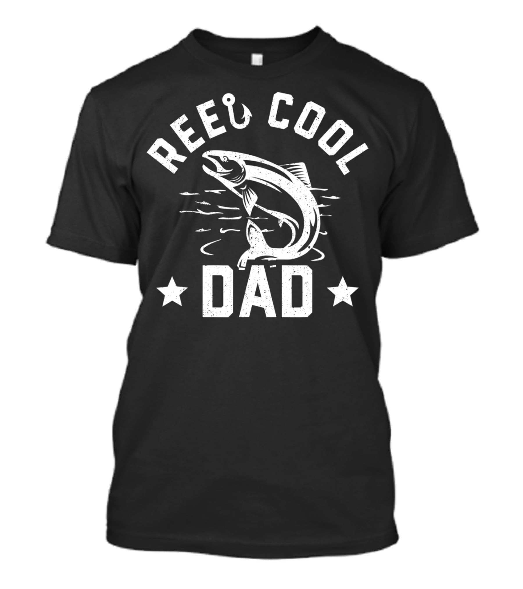 Reel Cool Dad Fishing Humor Hook And Fish Star T-Shirt