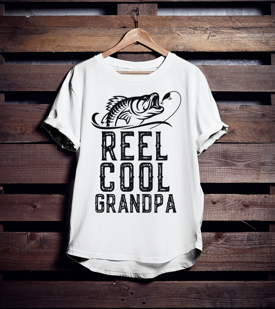 Reel Cool Grandpa Fishing Hook Bass T-Shirt